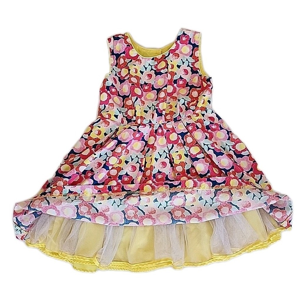 Marmeletta Girls Skater‎ Dress Size 6X Twirly Floral Lined Tulle Easter Occasion